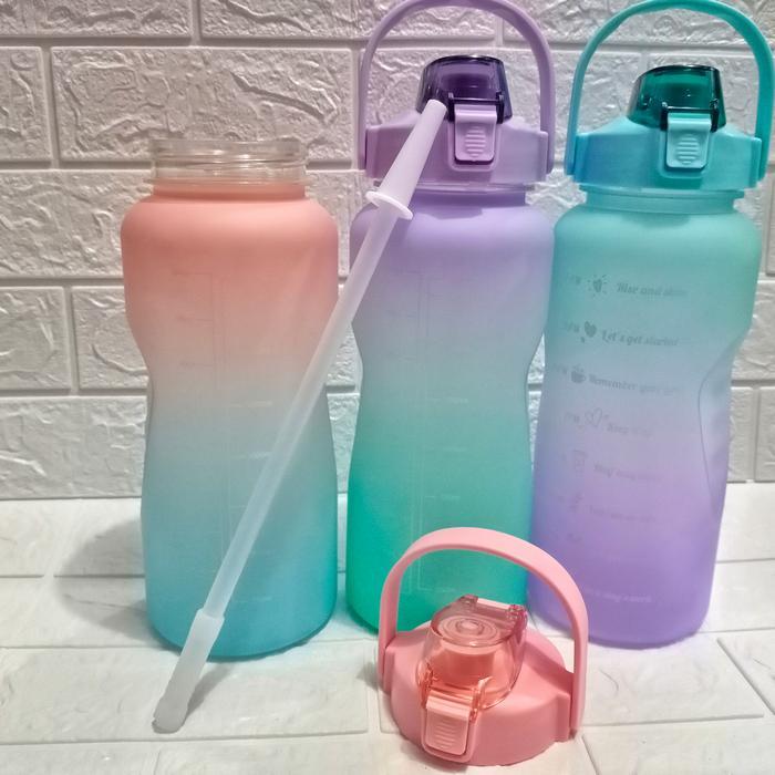 BOTOL MINUM BOTOL AIR MINUM MOTIVASI TRITAN 2 LITER GRADIENT GRADASI