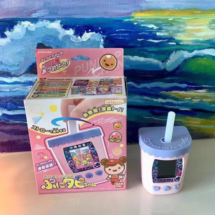 Bandai Original Tamagotchi Smart Meets Pix Tapioca Bubble Tea Drink Electronic Pet Screen Game Child