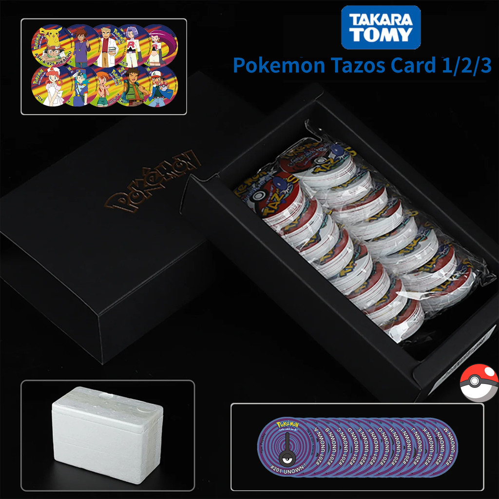 Pokemon Tazos New Card Album Box Plastic Pvc Card 1/2/3 Generation