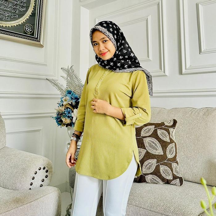 zen {BUSUI Nayla Blouse} KAOS ATASAN BUSUI FENOMENAL LENGAN PANJANG KAOS POLOS