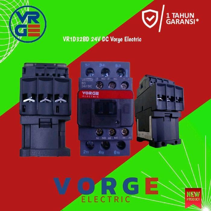 KONTAKTOR CONTACTOR VR1D32BD VR1D32 BD 24VDC 24V DC 3PHASE 3POLE MERK VORGE GARANSI 1TAHUN