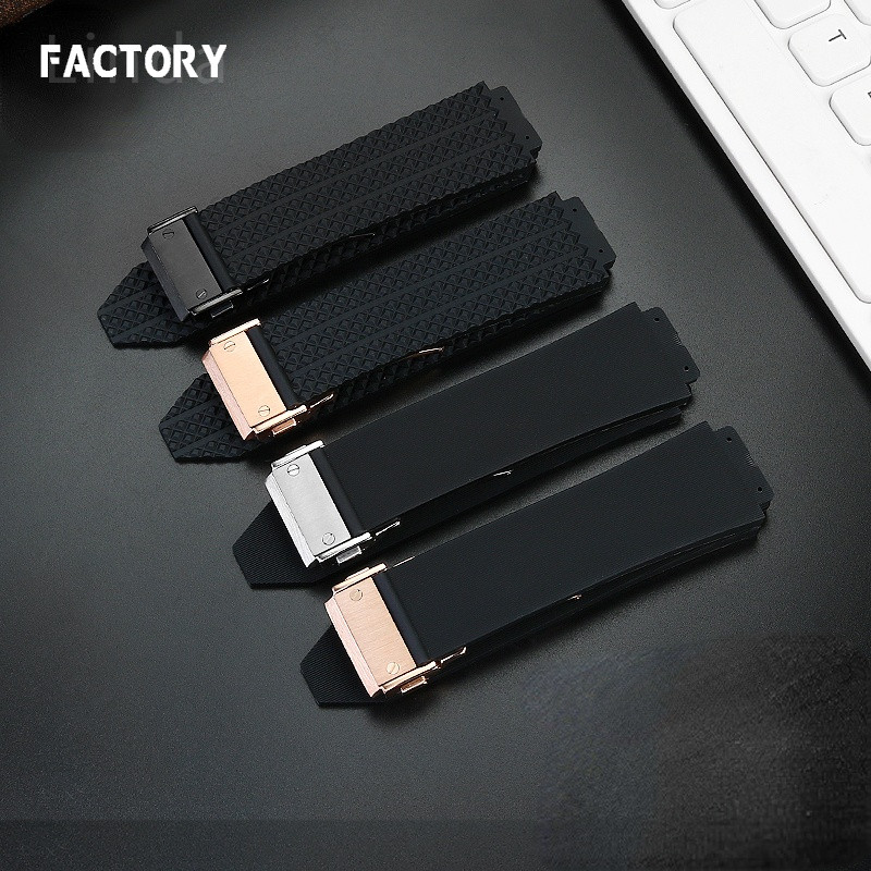Watchband for HUBLOT BIG BANG Silicone 25*19mm Waterproof Men's Watch Strap Chain Watch Accessories