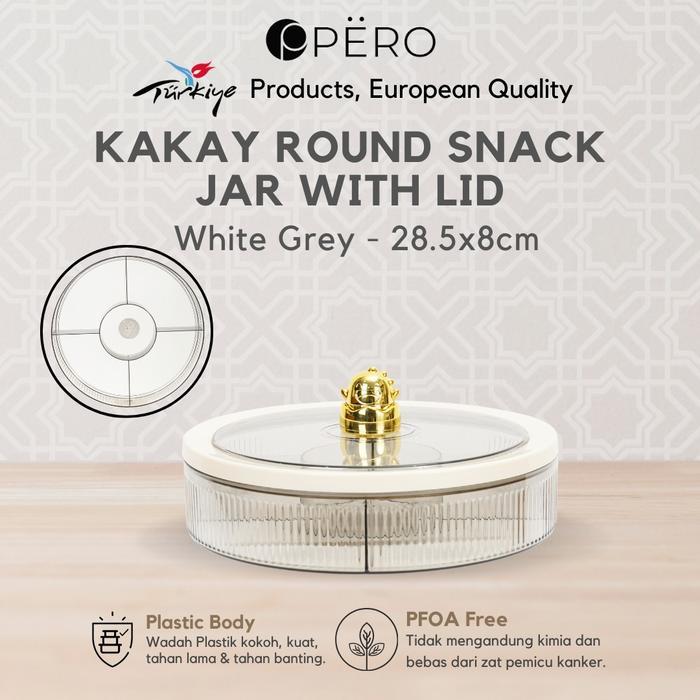 [Maksan] Pero Kakay Round Snack Jar With Lid / Toples Plastik Set / Wadah Plastik Set
