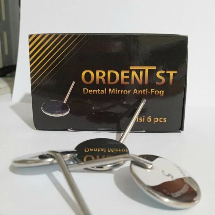 Dental Kaca Mulut No 4 Dan 5 / Kaca Mulut Front Surface Anti Embun Isi 6 Pieces Merc Ordent St