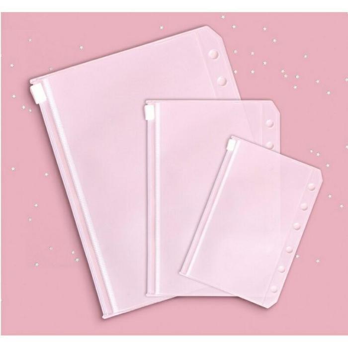 Ziplock Binder A5 A6 A7/ Kantong Binder 6 Ring/ Zipperbag Binder 6 Lubang/ Pouch Binder Zipper/
