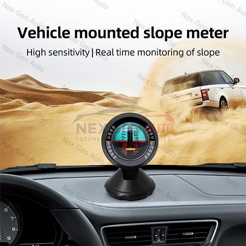 Alat Pengukur Kemiringan Inclinometer Mobil Multifungsi Kompas Luar Ruangan Hitam