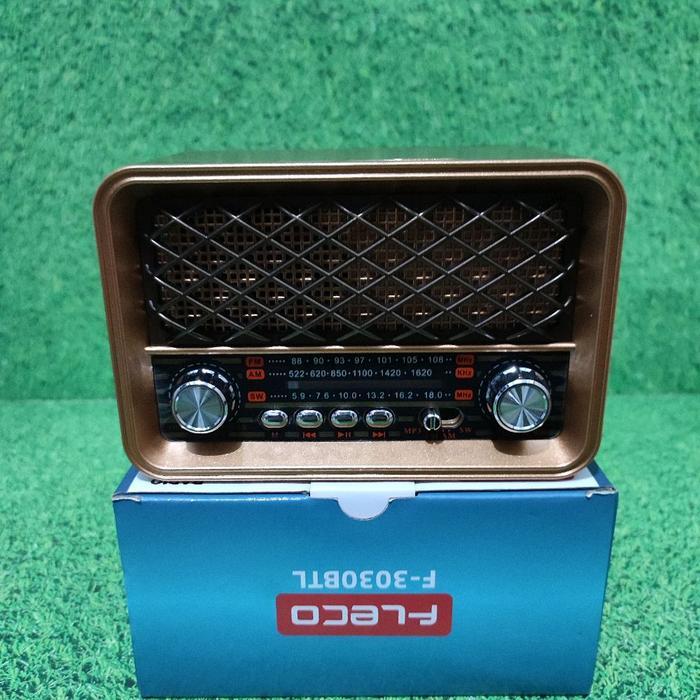FLECO Radio Fleco F3030BTL Wooden Series FM/AM/SW Multifungsi Speaker Portable Bluetooth Radio Jadul
