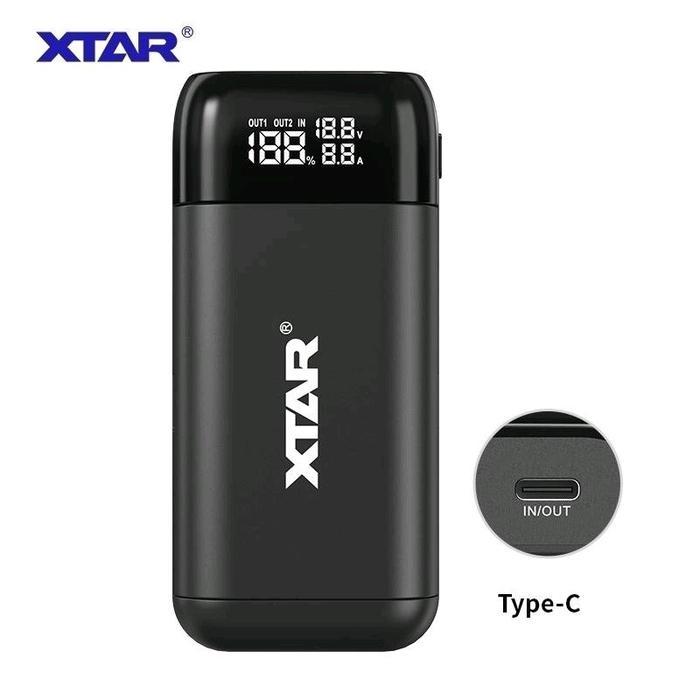 XTAR PB2SL CHARGER POWERBANK PORTABLE USB C 18650 21700 PD QC 3.0