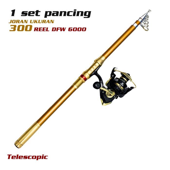 Falcon Fishing - 1 Set Joran Pancing Portable Hh Carbon Joran Laut Telescopic Antena Tongkat Pancing