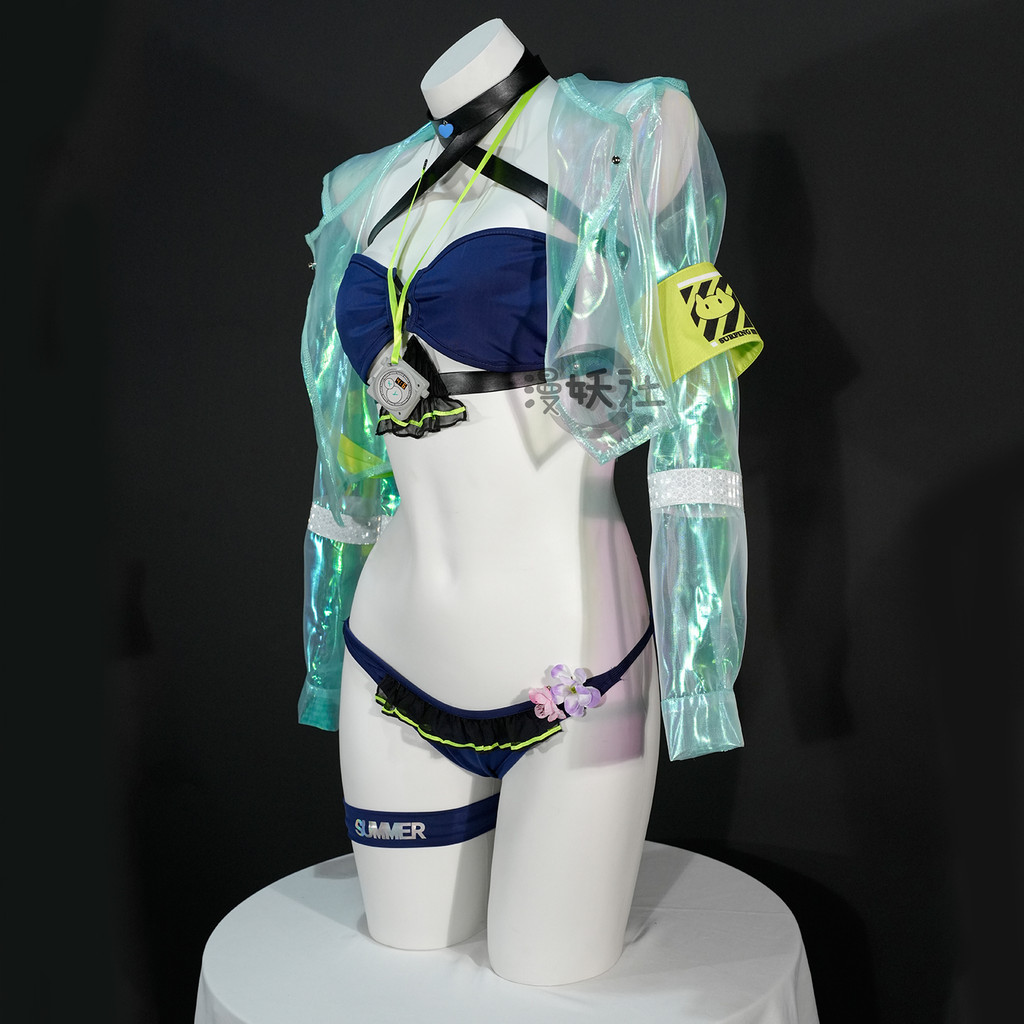 Girls' Frontline 2 Klukai Cosplay Costume Wig Bikini Swimsuit With Coat Hat Girl Klukai Hk416 Role