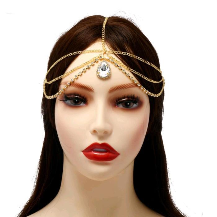 Headchain Headpiece Mahkota Rantai Kepala Rambut India Belly Dance