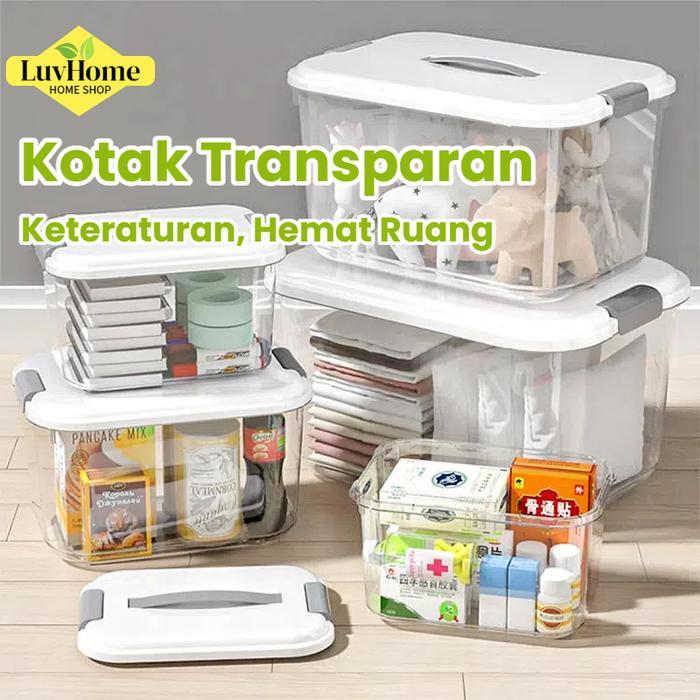 LuvHome Box Container Transparan Baju Mainan Storage Box Kotak Penyimpanan Kontainer Box Plastik