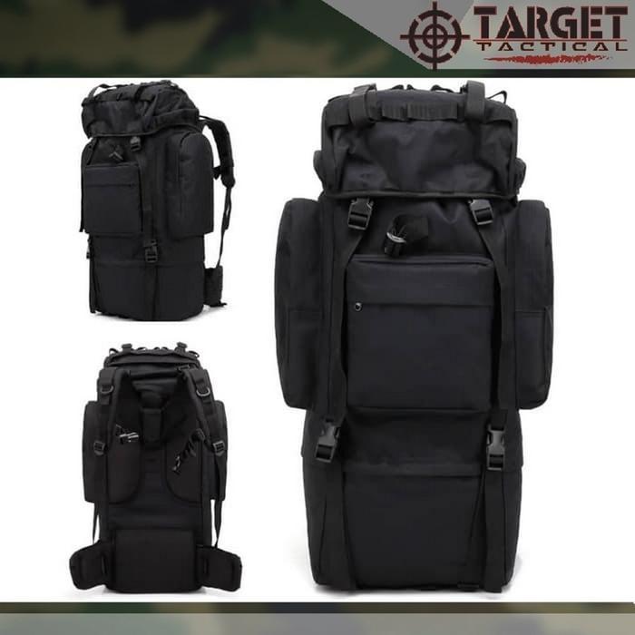 Tas Carrier Tactical 80L Silver Knight USA Gunung Army - Hitam