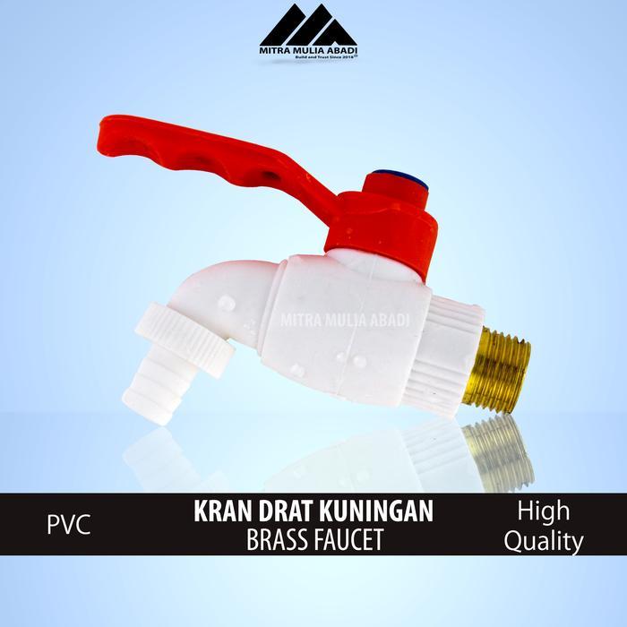 [] Kran Taman Jumbo Drat Kuningan 1/2 " l Keran PVC Nozel Tembok