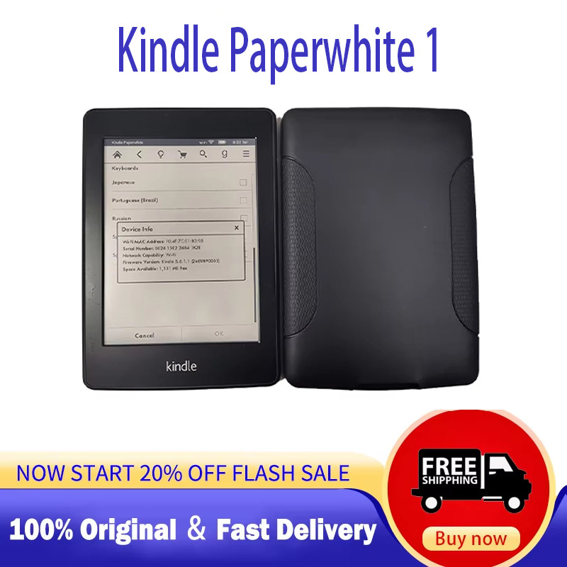 E-book Reader Kindle Paperwhite 1 Ereader 6-inch E-ink Touch Screen with Backlight Kindle E-reader