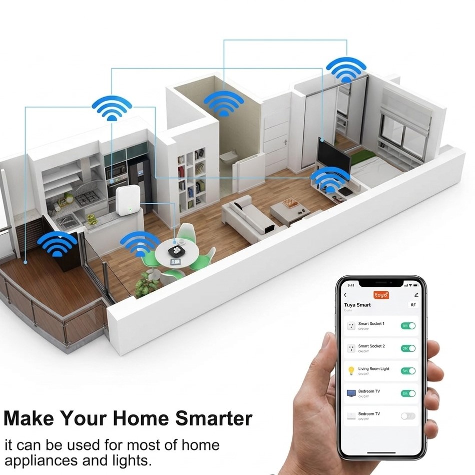4 Channel Tuya Relay Board WiFi Remote Breaker Control 4 Way Telecontrol Switch Controller 12V 24V
