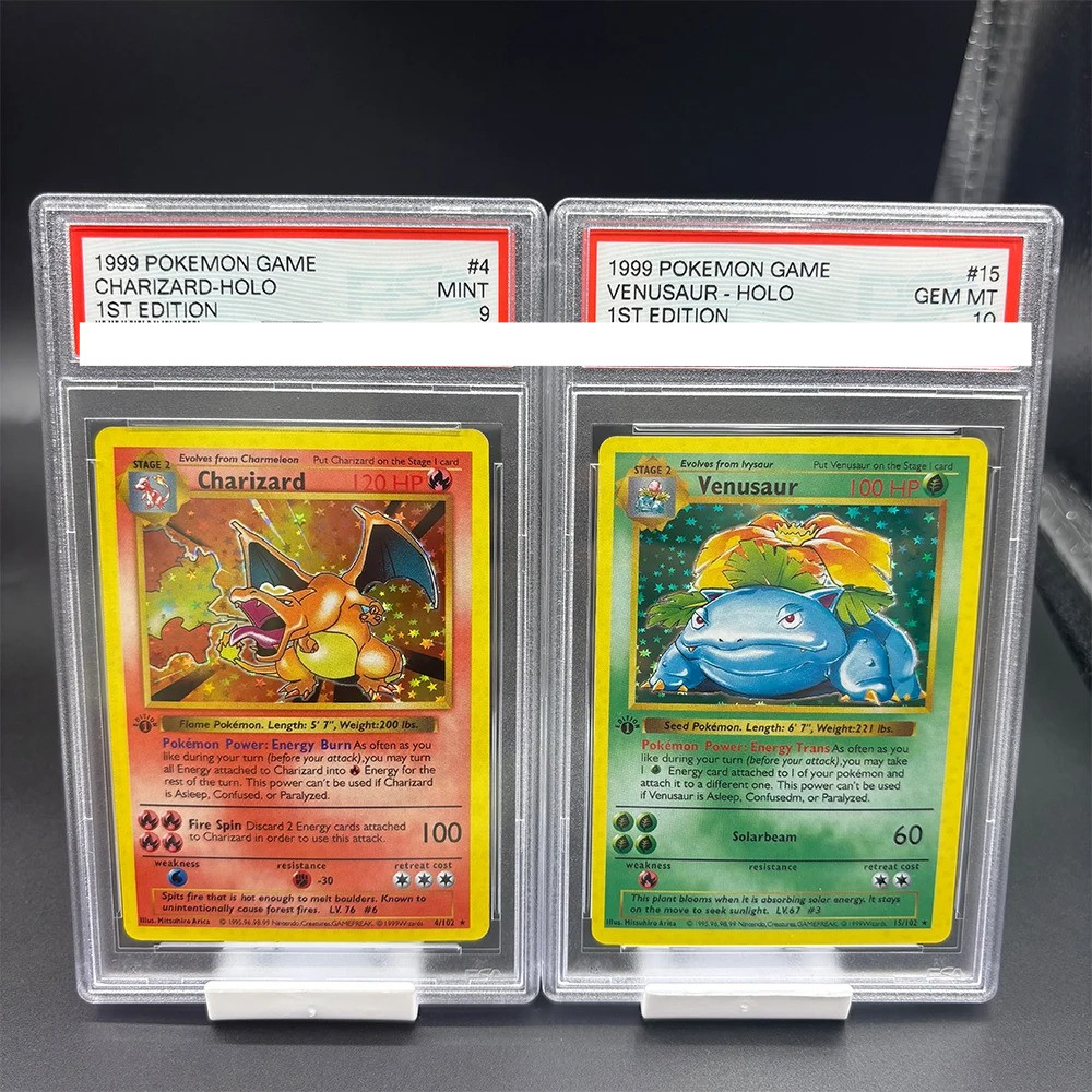 DIY 1999 PTCG GAME English Version 1ST EDITION CHARIZARD BLASTOISE Collection Card 10Points Rating