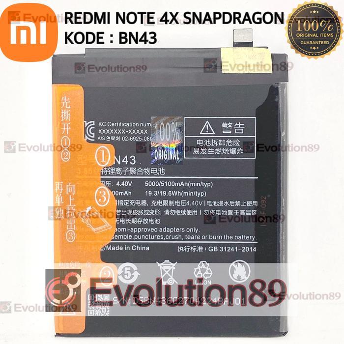 Baterai Bn43 / Xiaomi Redmi note 4x Original Bn 43 Battery Batre *