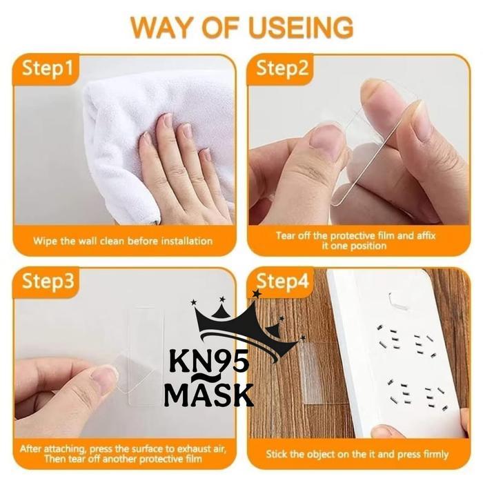 STICKER DOUBLE TAPE GEL DOUBLE TAPE ISI 60 PCS STICKER TRANSPARAN