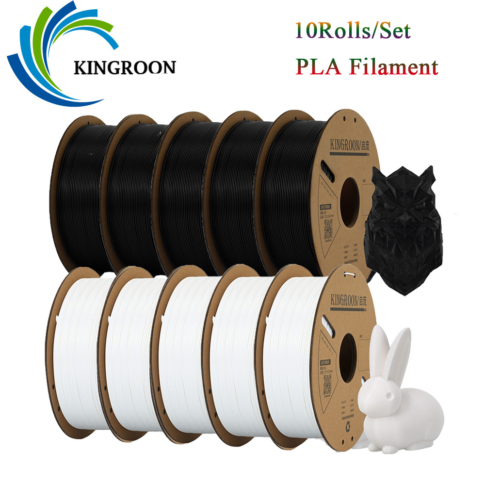KINGROON PLA Filament 1.75mm 3D Printer Filament 5/10Rolls 3D Printing Plastic Material 100% No