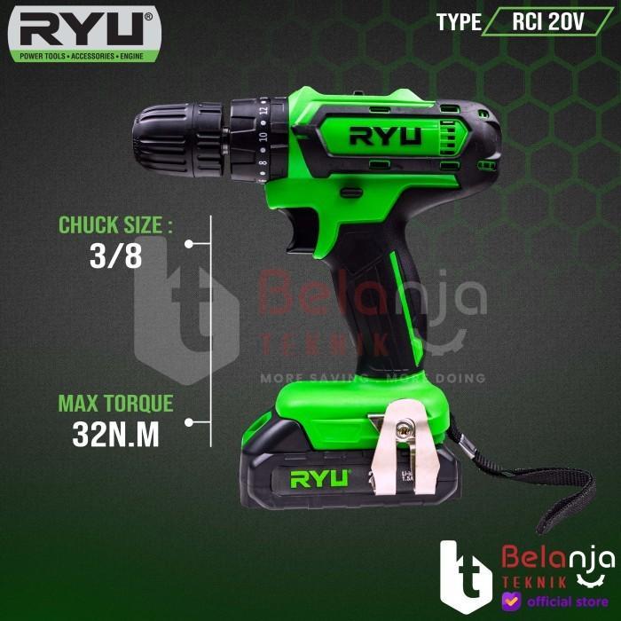 Ryu Tekiro Ryu Rci 20V Cordless Impact / Mesin Bor Tangan Baterai Tanpa Kabel Bisa Untuk Bor Tembok