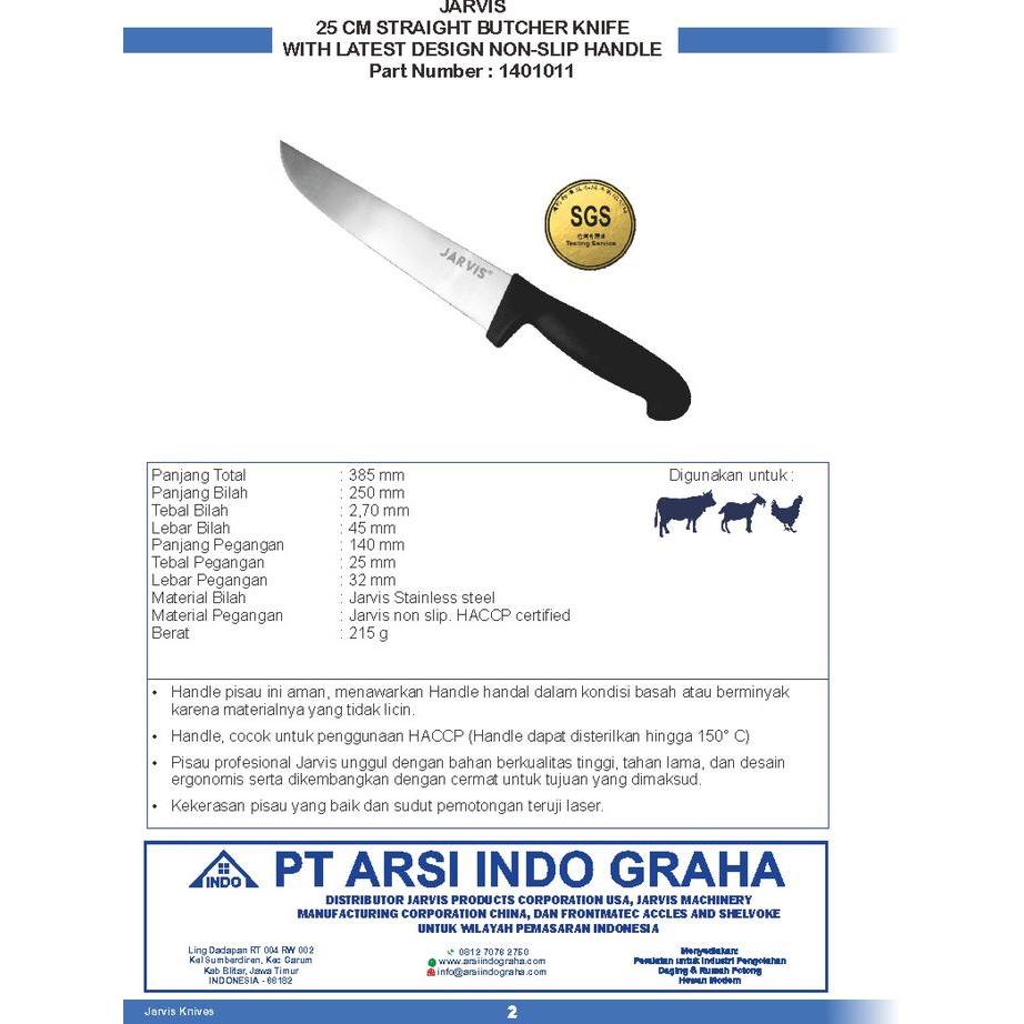 1401011 JARVIS 25 CM STRAIGHT BUTCHER KNIFE WITH LATEST DESIGN