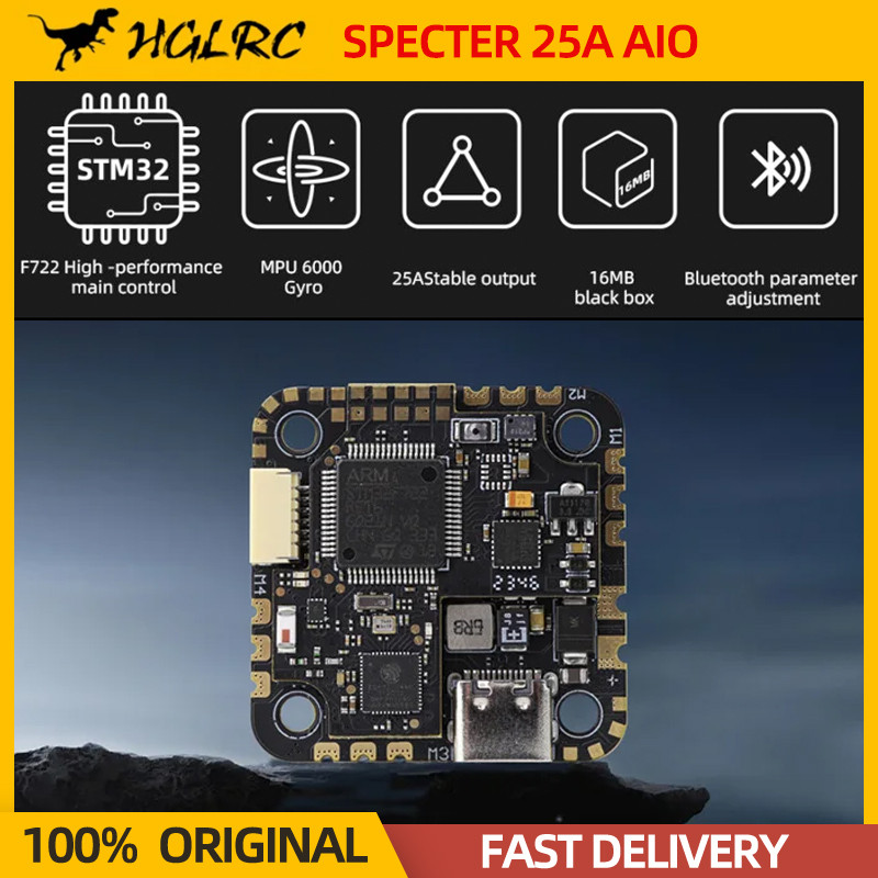 HGLRC SPECTER 25A AIO Flight Controller FC Gryo MPU6000 16MB Black