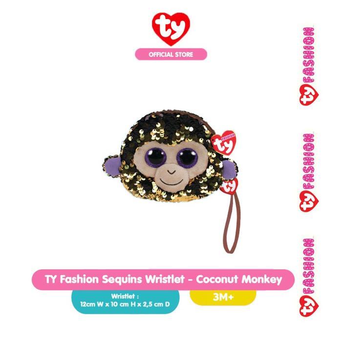 HOT SALE TY Fashion Sequins Wristlet Coconut Monkey - Tas Boneka Monyet