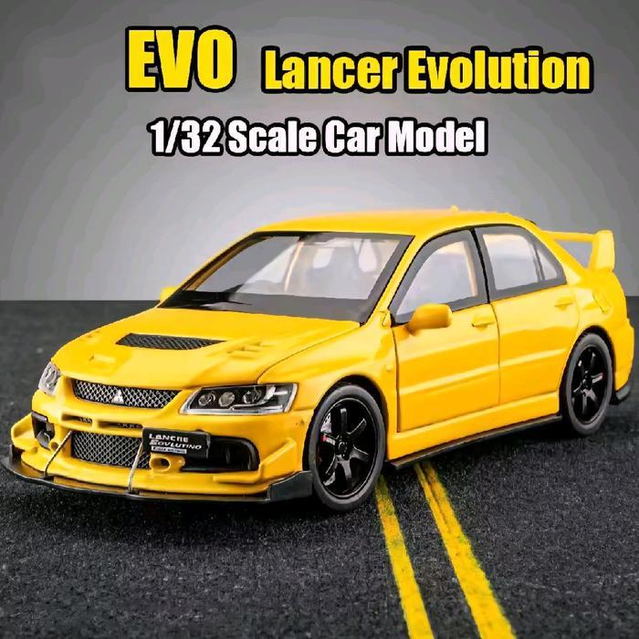Diecast Miniatur Mobil 1:32 Mitsubishi Lancer Evo 9 Jdm Racing Car Diecast Model Miniatur Suara