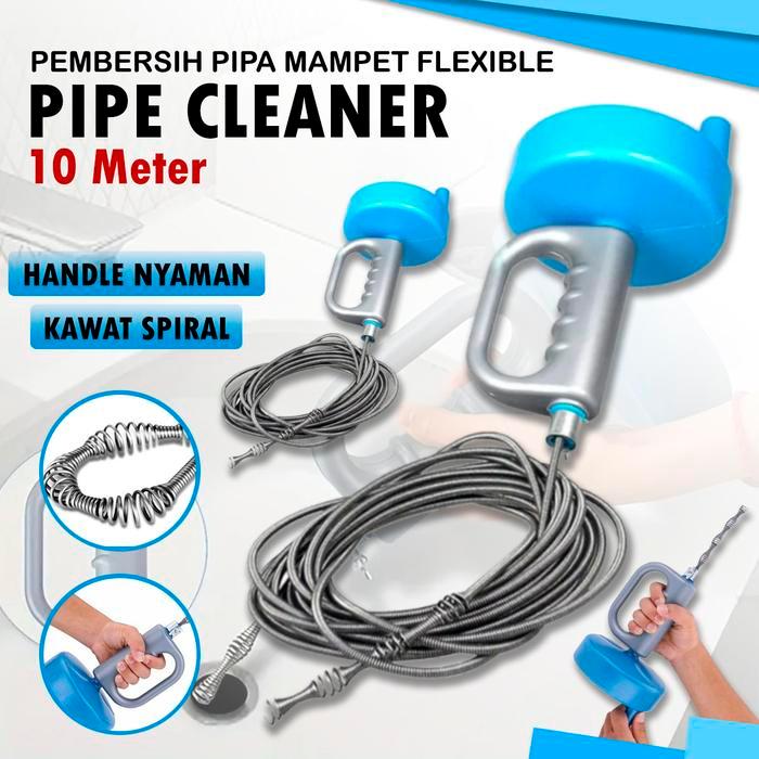 10 Meter Pembersih Pipa Mampet Gulung Pipe Cleaner Kawat Spiral Pembersih Saluran Air Mampet Kawat