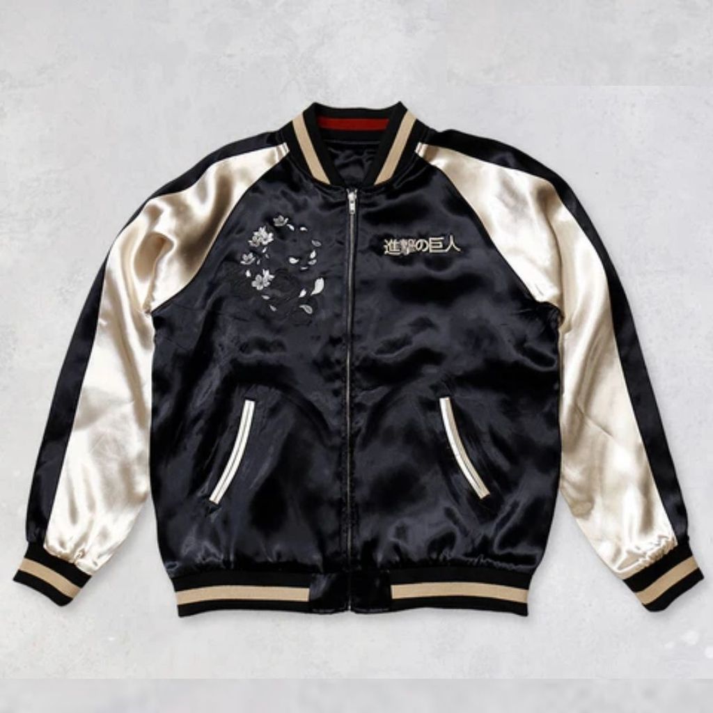 [PO] Sukajan Attack on Titan Eren Mikasa Colossal Titan Reversible Jacket ATSQ [WAJIB TANYAKAN STOCK