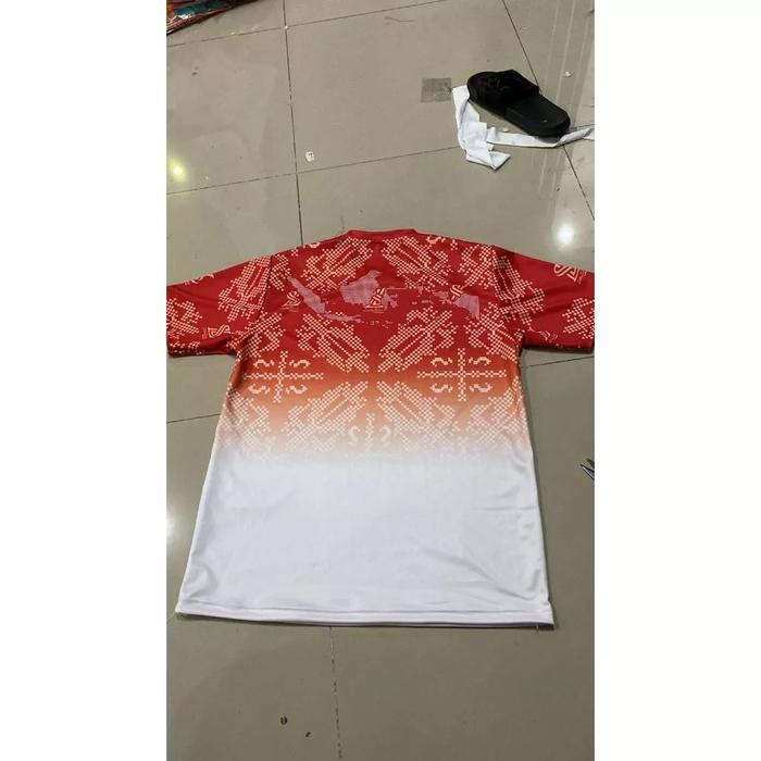 Baju Jersey Running Jersey Bola Merah Putih Printing Indonesia X luckysport