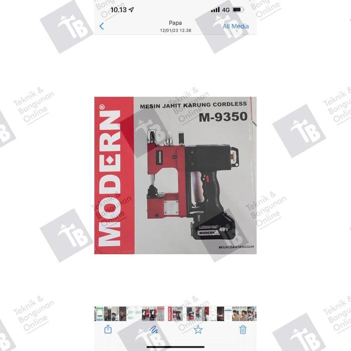 Mesin Jahit Karung BATERAI Portable MODERN M9350 / Mesin Jahit Karung Beras Goni M-9350 Jarum