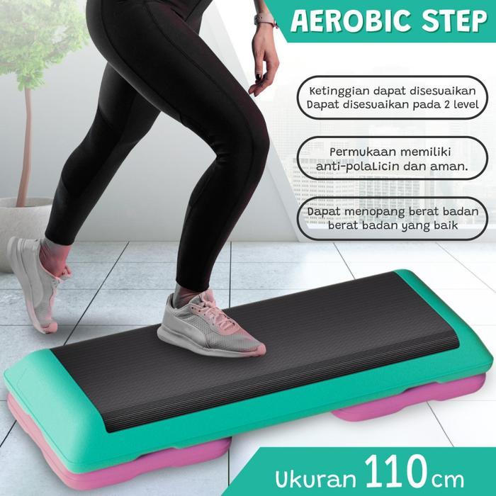 Bettergrow Aerobic papan Senam Fitness Gym Aerobic Exercise Stepper Adjustable Alat Olahraga step