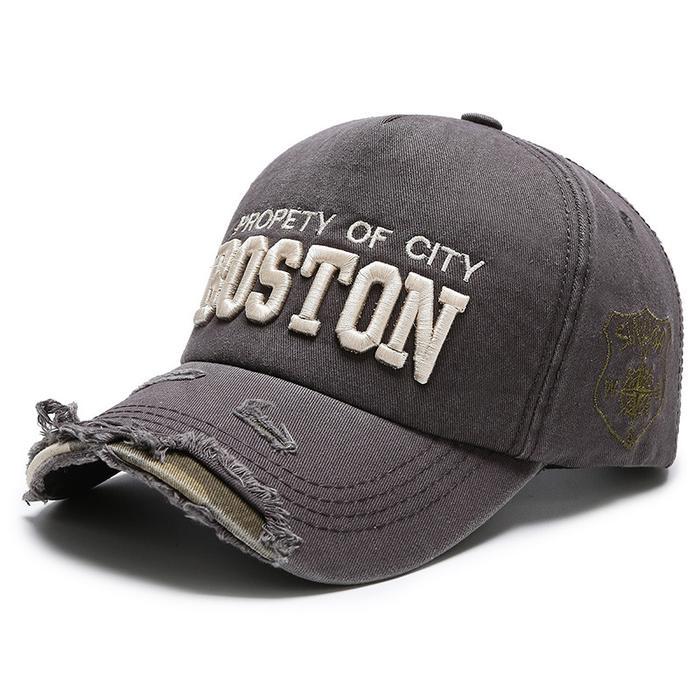 Axeline - Topi Baseball Boston Robek Pria Wanita Unisex #Gratisongkir