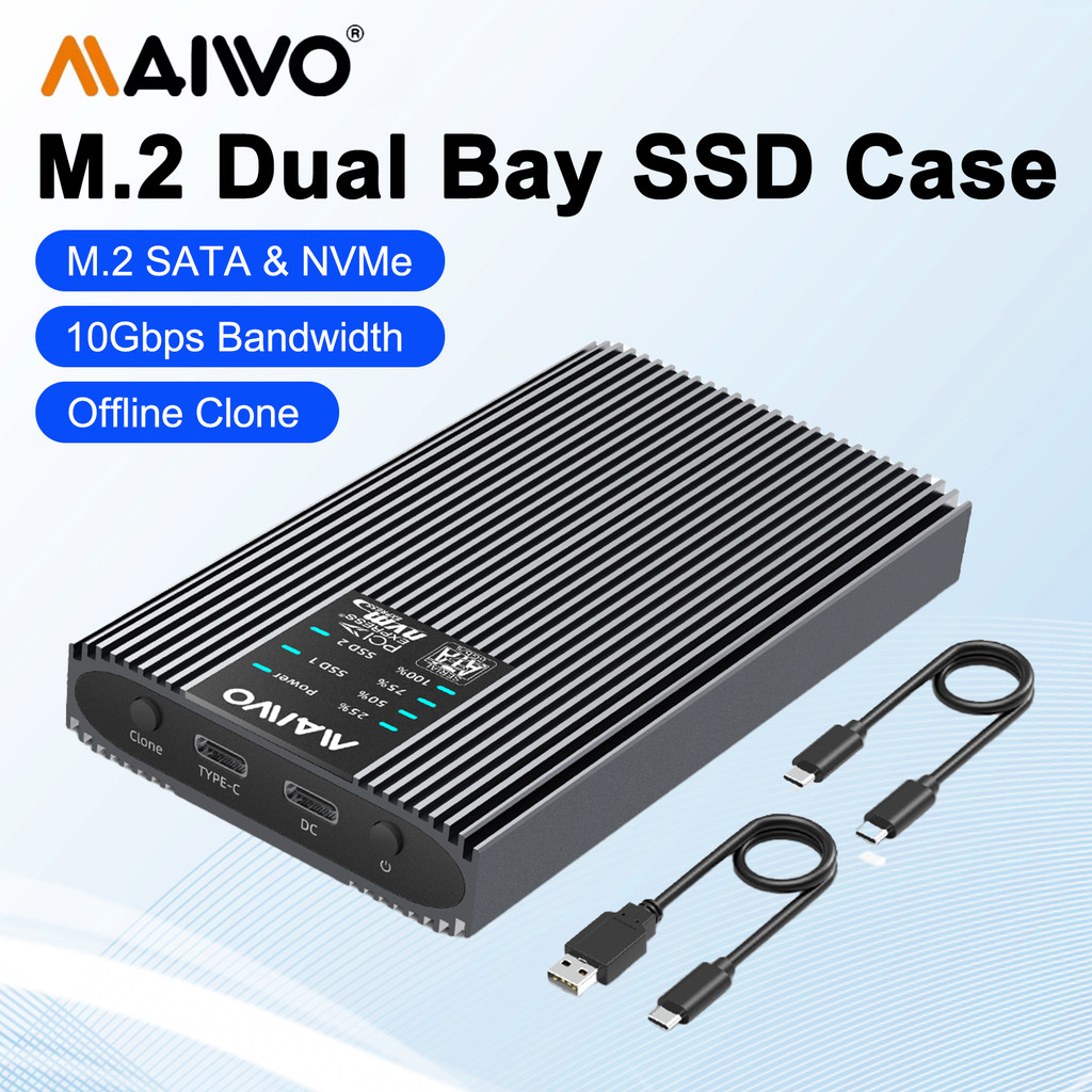 MAIWO M2 nvme sata AHCI Protocol to Type-C USB 3.2 Docking SSD Enclosure M.2 SSD Case Aluminum With