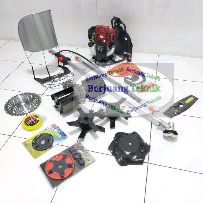Mesin Potong Rumput Multifungsi 4 Tak  GX-35 Komplit Penyiang gulma Kebun+penggembur tanah+ pisau bu