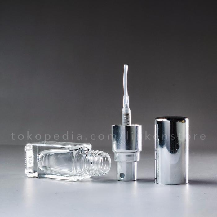 Botol Parfum 3ml Spray - Kaca Tebal Kotak - Mini Travel Size Tester