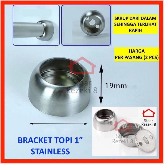 Braket Topi Ring 1" inch / Braket Pipa Bulat 1 inch STAINLESS .