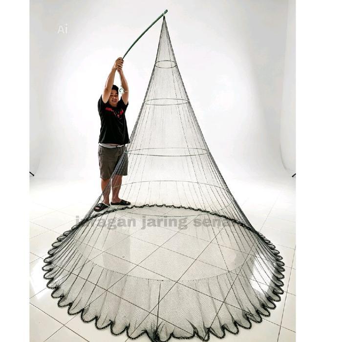 Jala Ikan , Jala Lempar 3 Meter Bahan Nilon / Benang Bisa Untuk Udang, Jala Laut, Jala Sungai, Jala