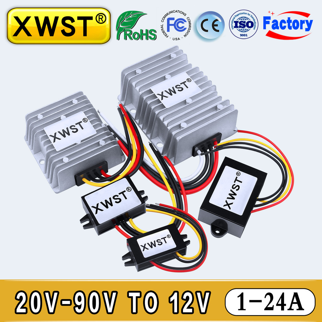 DC DC Converter 20-90v 24V36V48V60V72V to 12V Module 1-24A Power Inverter Buck Transformer Adapter
