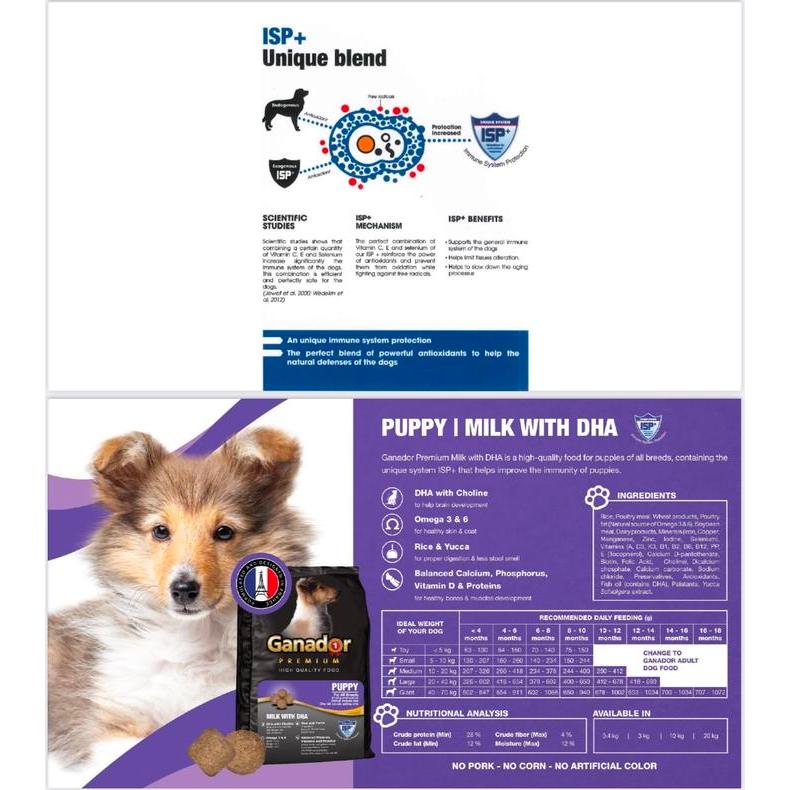 Ready - Ganador Premium Puppy Milk With Dha 3Kg 1 Dus Isi 4 Pcs Free Ganador Pouch 120G Makanan Anak