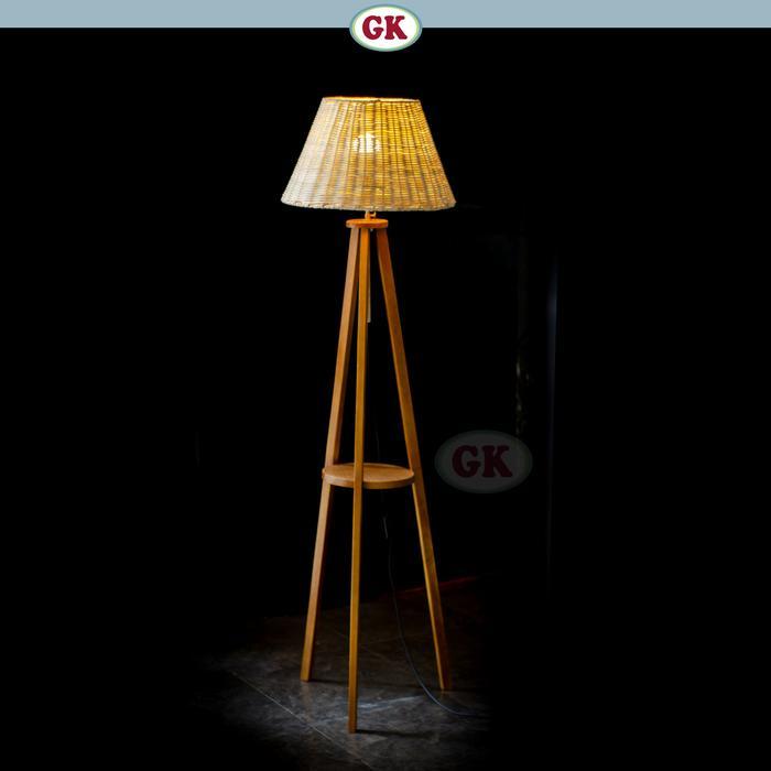 Kap Lampu Standing Rotan BASIC 72 - Handcrafted Rattan Standing Lampshade Best Interior Decor for