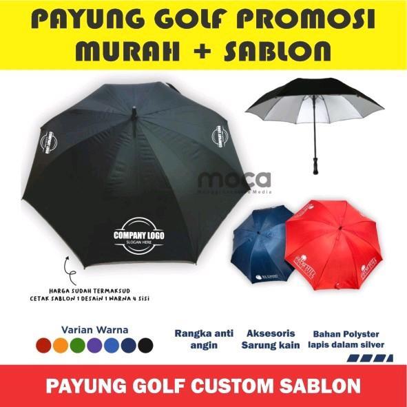 TERLARIS Payung golf Sablon custom Grosir/ Payung BESAR promosi sablon custom