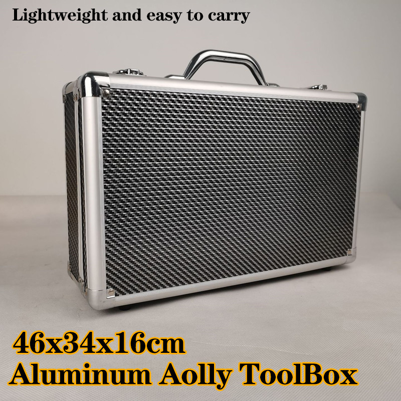 Aluminum Tool Case Carbon Fiber Tool Box Portable Tool box Organizer Box Instrument Hard Case Alumin