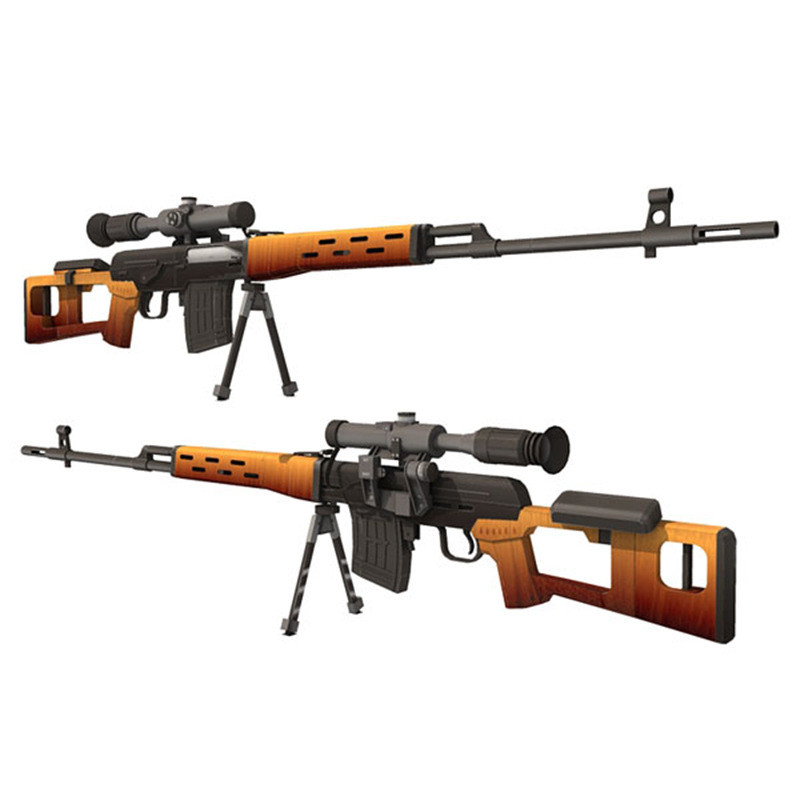 1:1 Scale SVD Sniper Rifle Gun Model Papercraft Toy DIY 3D Paper Card
