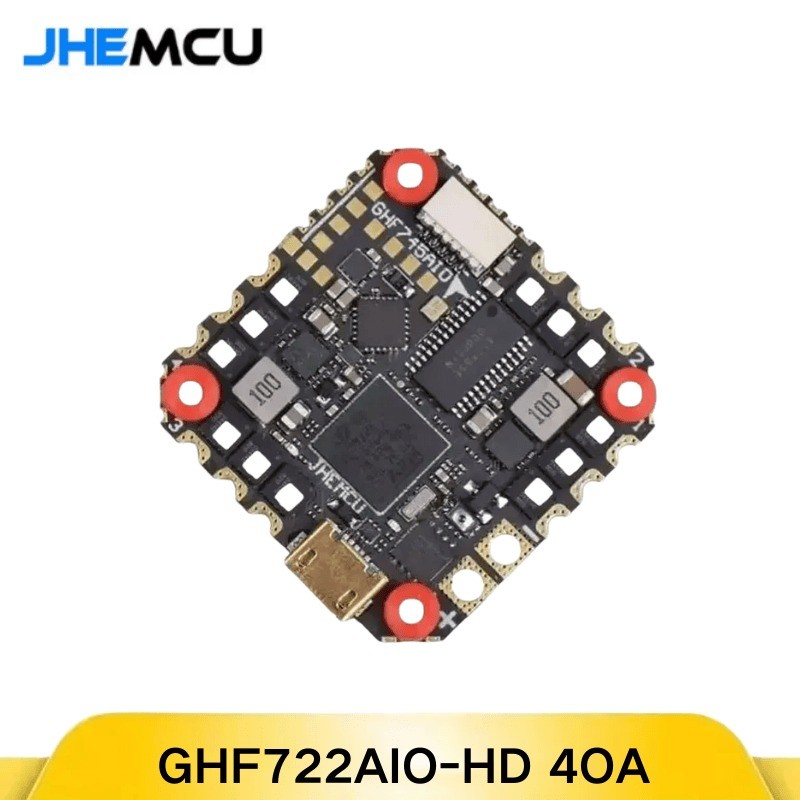 NEW JHEMCU GHF745AIO Flight Controller MPU6000 F745 & BLHeli_32 40A/50A 4in1 ESC, 25.5x25.5mm 3-6S f