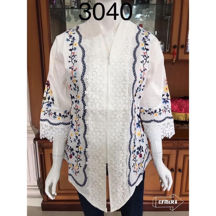 Ready 1042/3040 Kebaya Alexuez Bordir Timbul Hitam /Kebaya Encim Premium By Kain Kita
