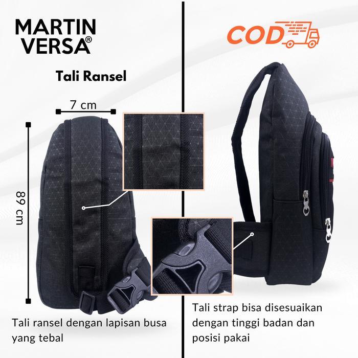Martin Versa Tas Cowok Ch5 Evox Tas Selempang Tahan Air Pria Hitam Pinggang Waistbag #Gratisongkir