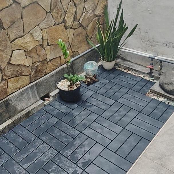 Lantai Dek Srasah Floor Decking Outdoor Indoor Dark Grey Plastik